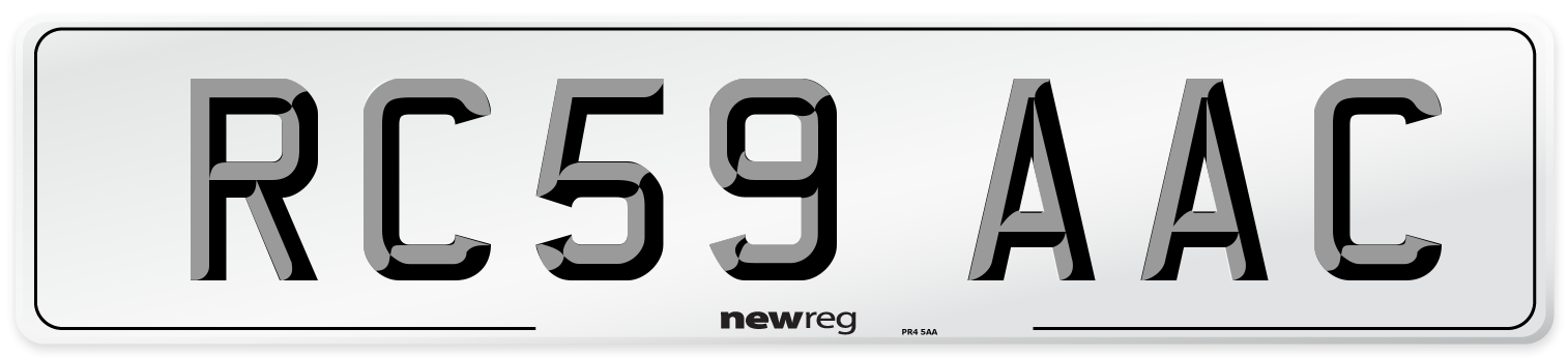 RC59 AAC Number Plate from New Reg